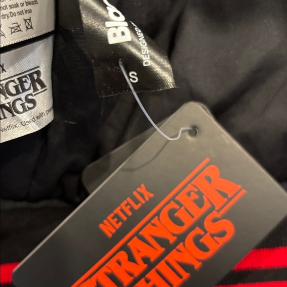 Stranger Things Hawkins Demogorgons Red Black Varsity Jacket BlackMilk Unisex S - Picture 9 of 12